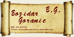 Božidar Goranić vizit kartica